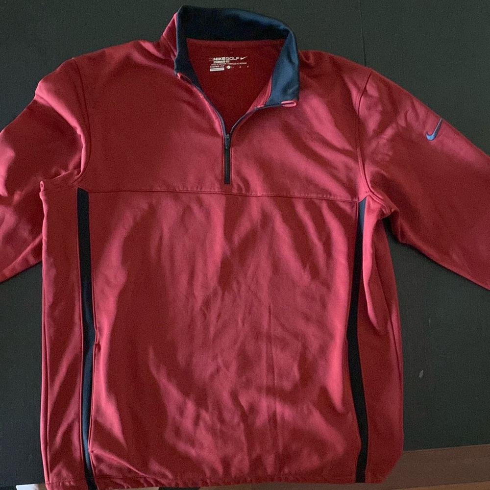 Nike Golf Standard Fit size L maroon red quarter zip pullover